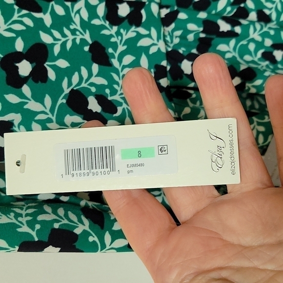 Eliza J. Green Flowery Liberty Spandex English Hot Pink Crewneck Midi Dress sz8 - Picture 12 of 13